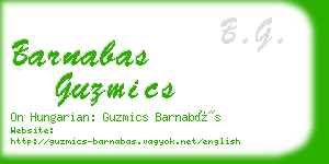 barnabas guzmics business card